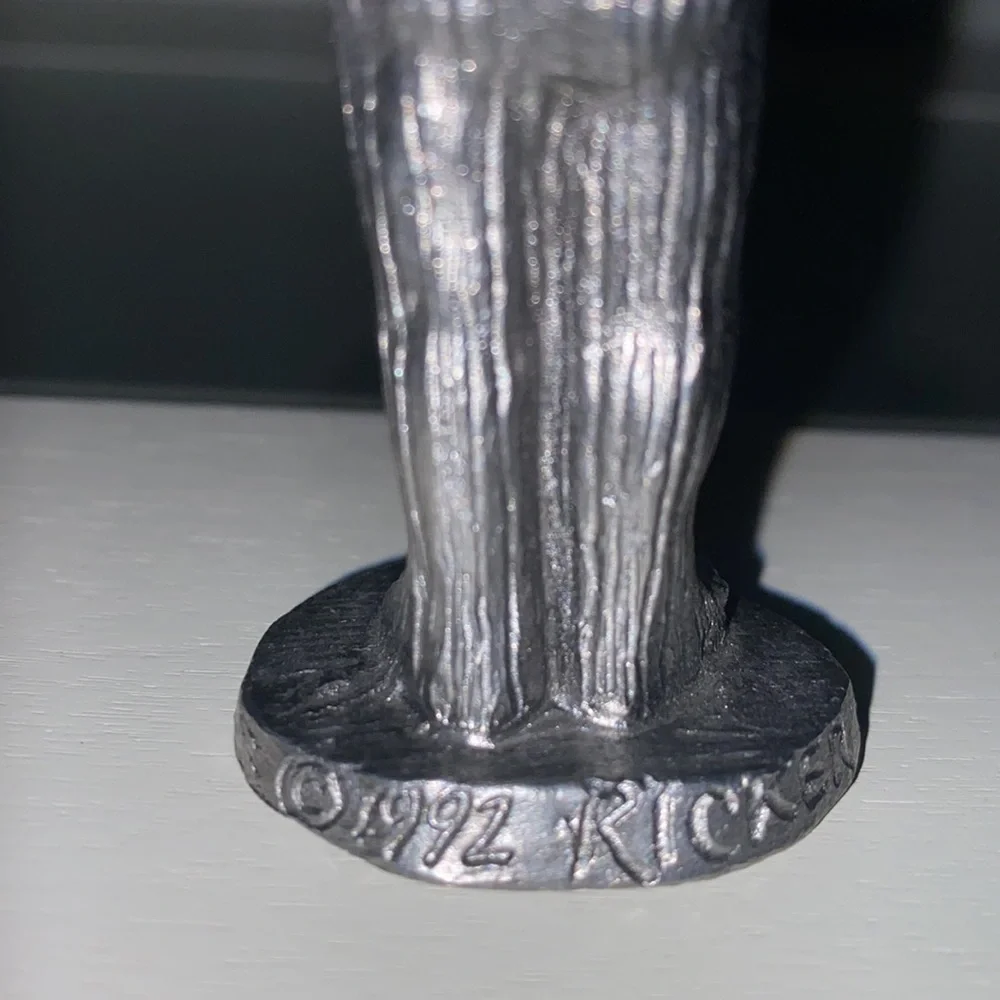 Michael Ricker Pewter Boy Holding Toy Train 3